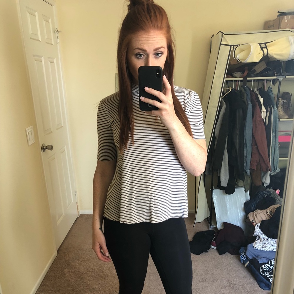 American Eagle Mock neck top with Cutout In back